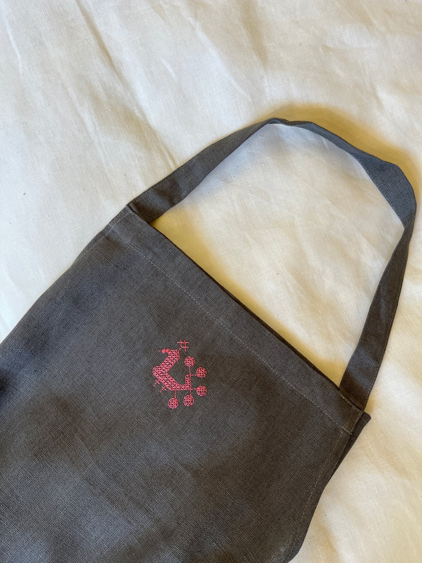 Classic Bib Apron with Cockerel Embroidery