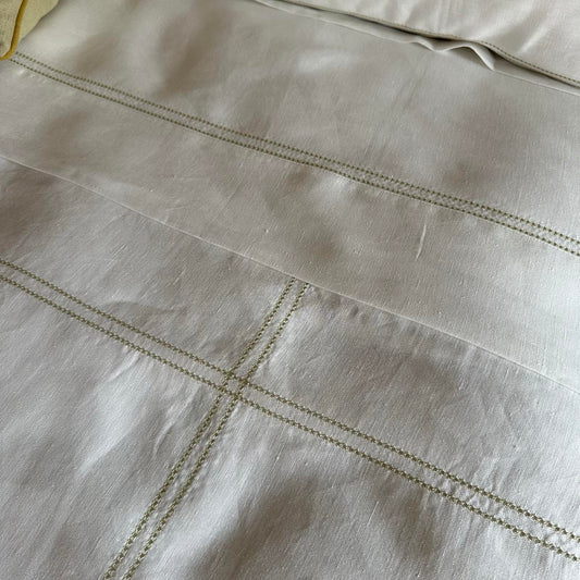 Duvet Cover Hemstitch Knoll Green