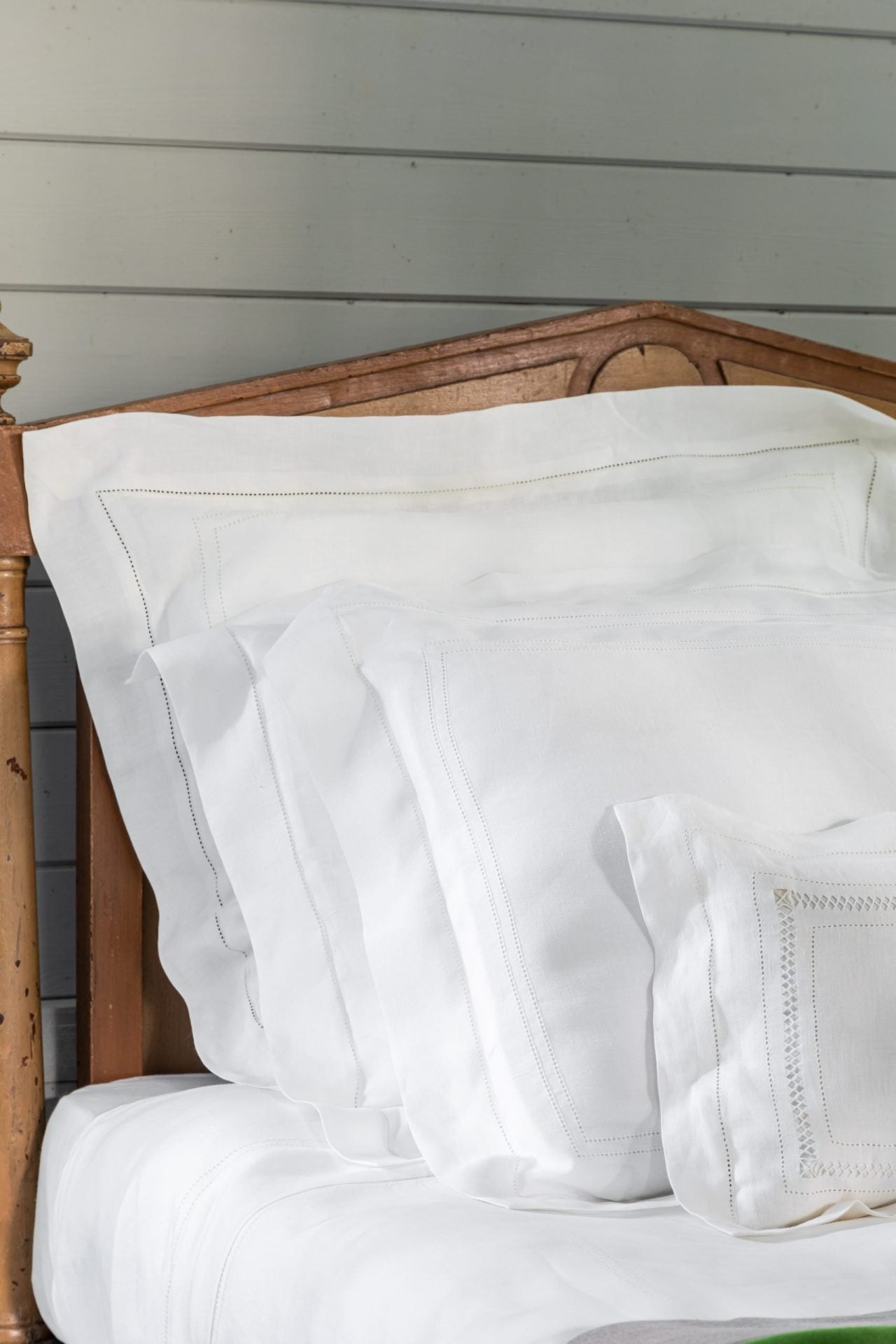 Elizaveta Pillowcase in Ivory White Hemstitch