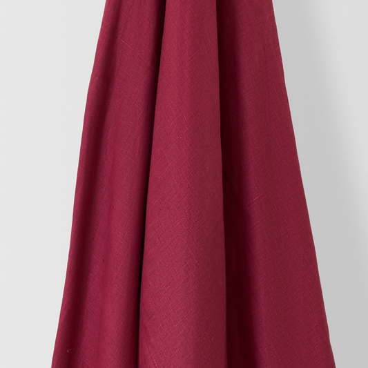 Light Weight Plain Linen Volga Red