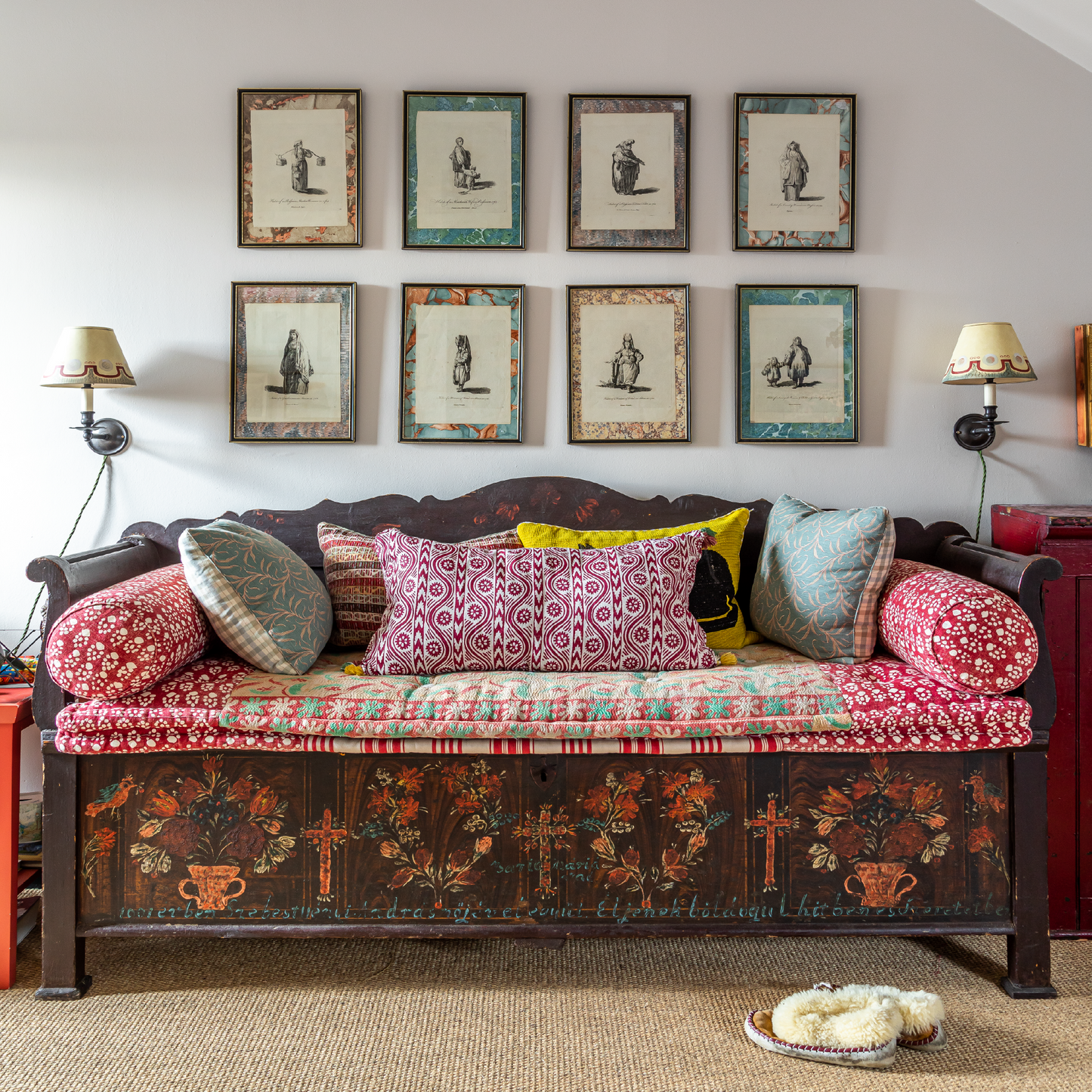 Ruslan Dual Use Printed Linen Red/Natural