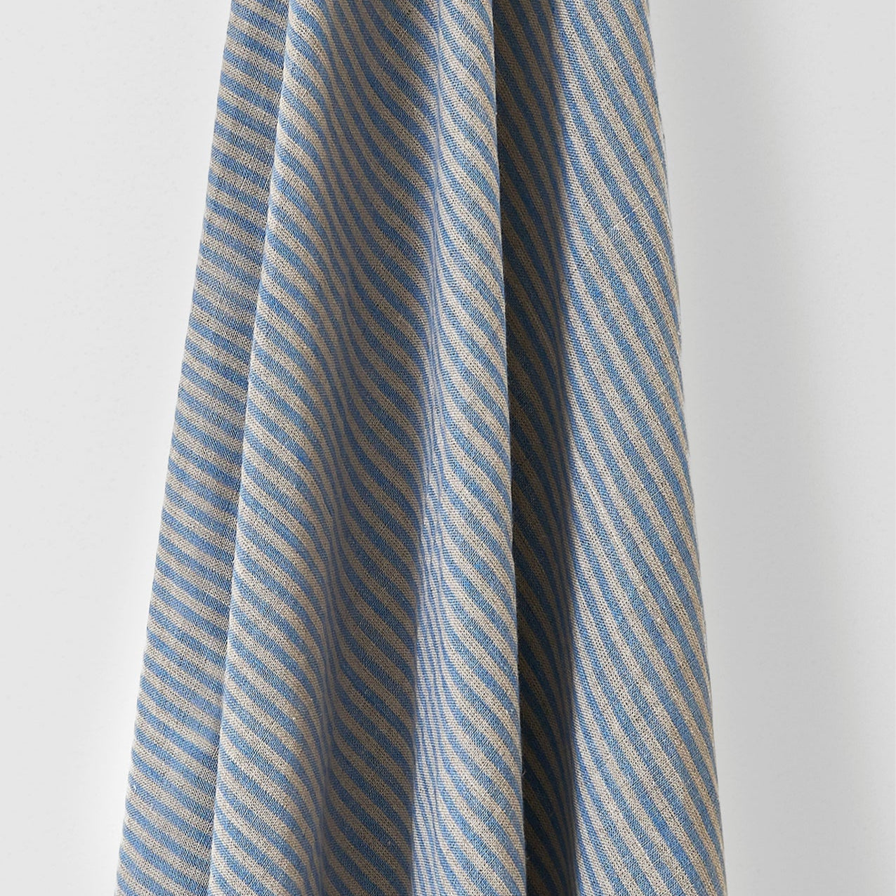 Narrow Stripe Linen Cornflower Blue/Natural