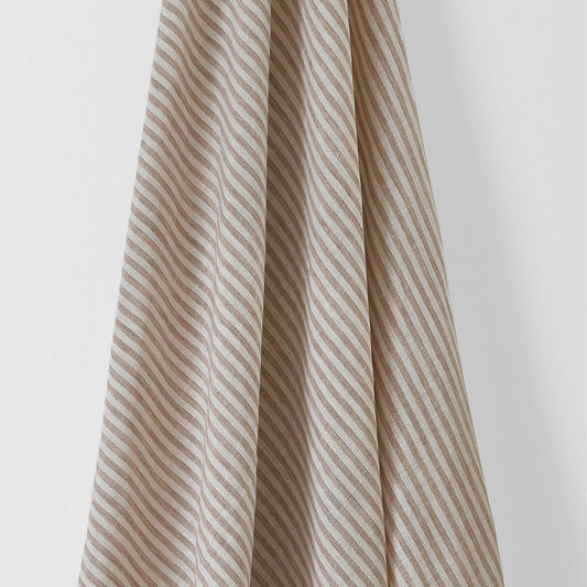 Narrow Stripe Linen Natural/White