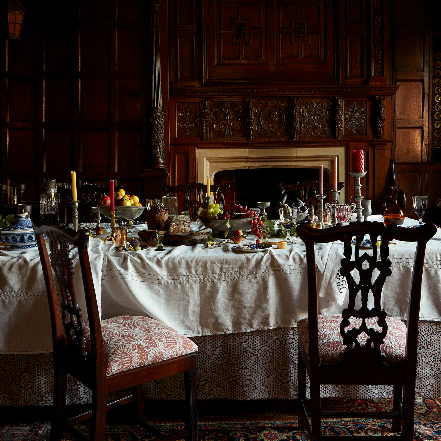 Sirin Dual Use Printed Linen Terracotta/Natural