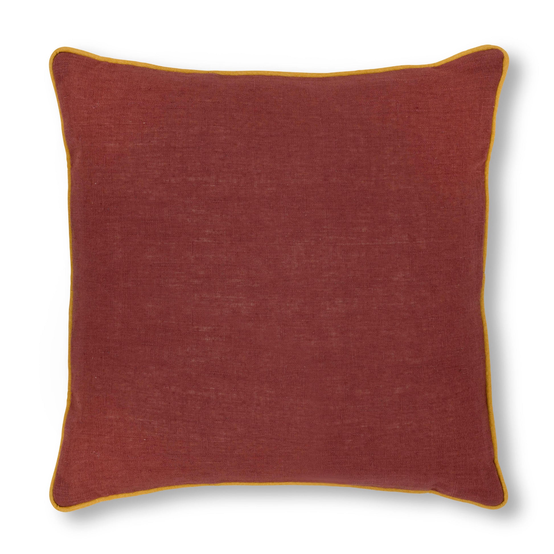 Marsala Cushion with Ochre Piping