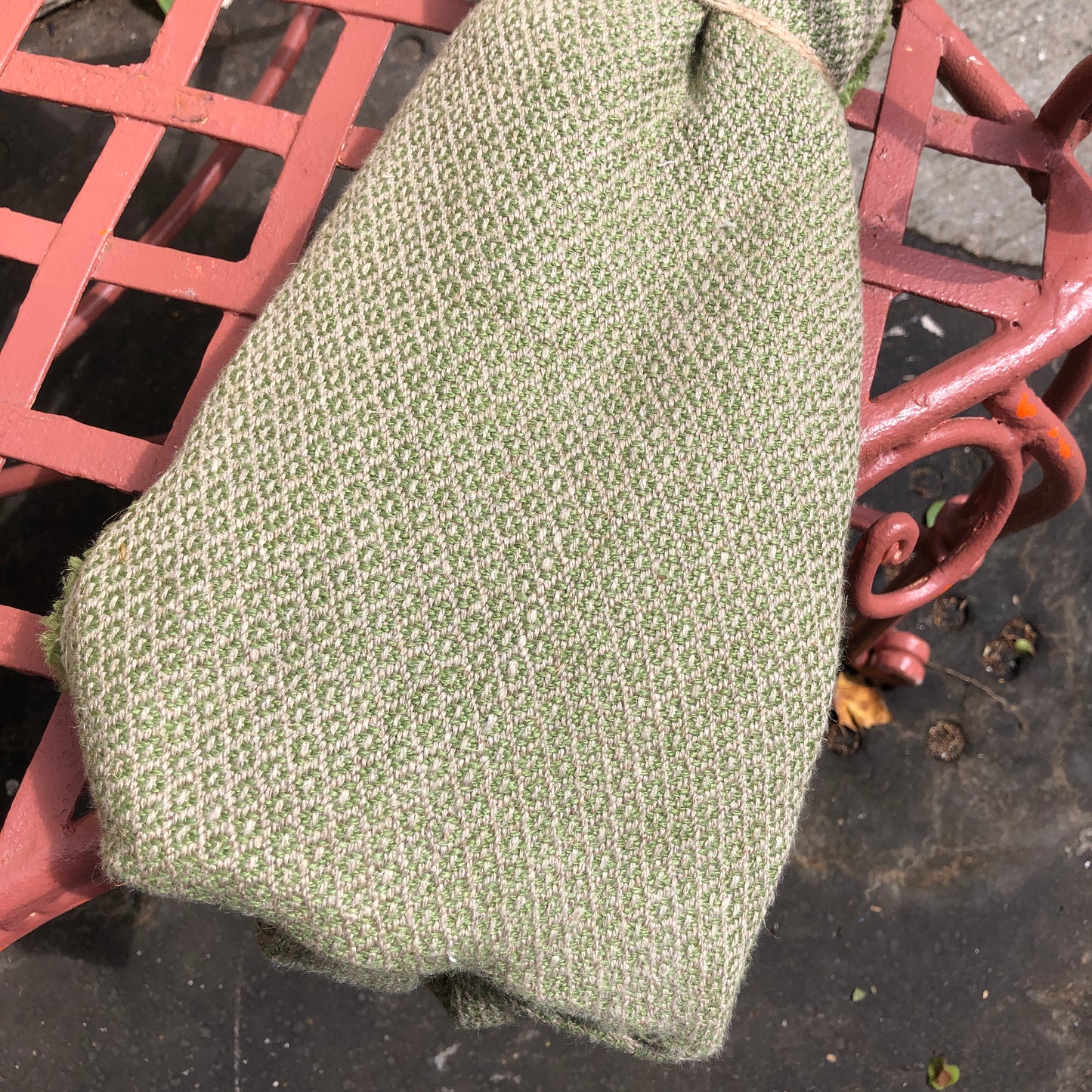 Off Cut - Mid Weight Petite Weave Linen (Archive Development Sample) Sage/Natural