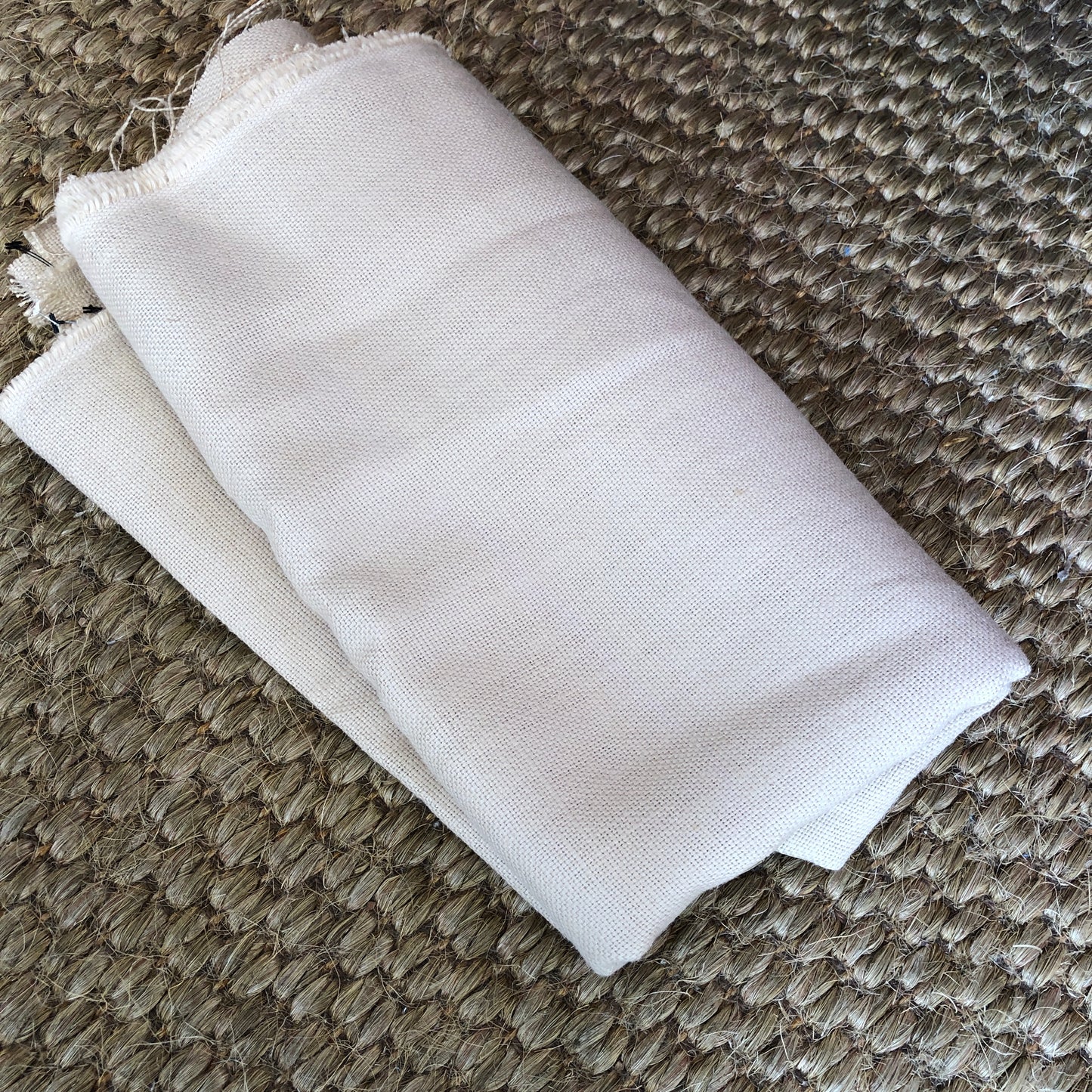 Off Cut - Mid Weight Plain Linen Development Sample 2026 - Beige - Ex Display Wing With Fabric Eyelet