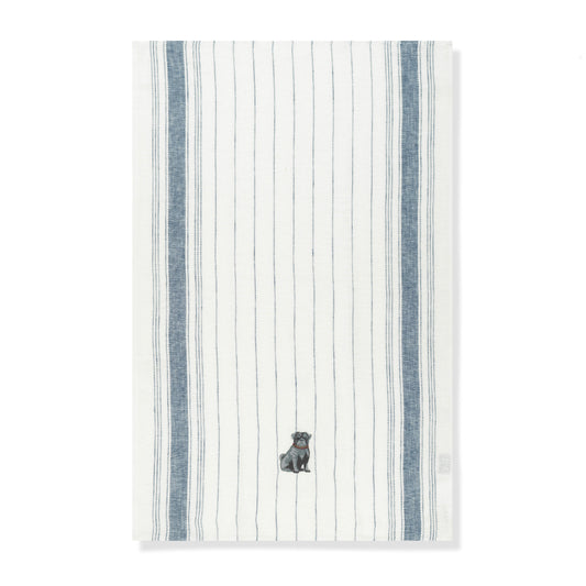 Kitchen Towel with Pug Embroidery