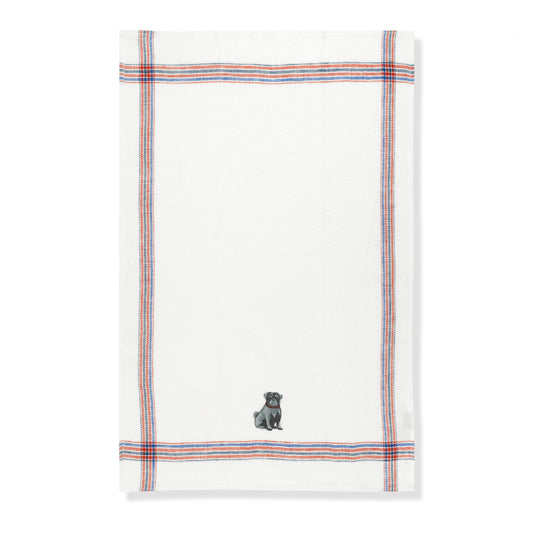 Kitchen Towel with Pug Embroidery