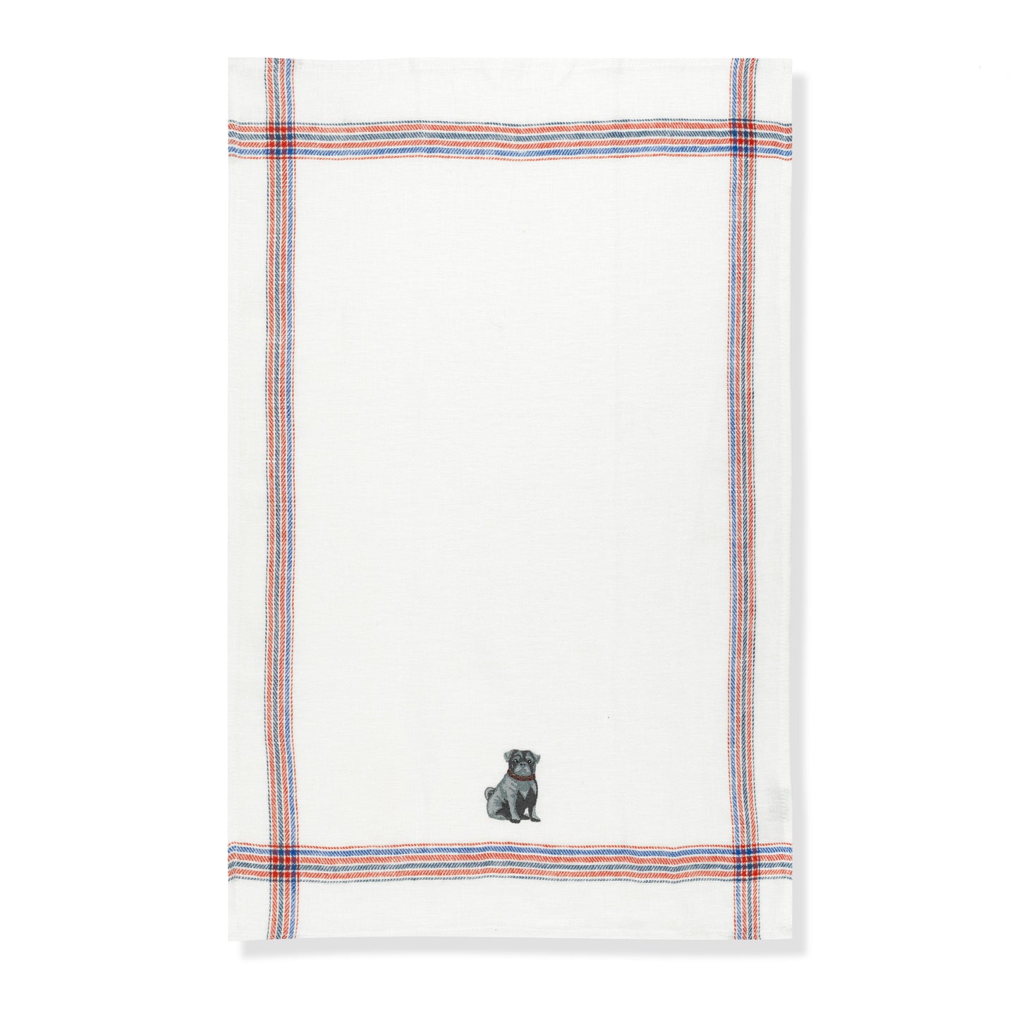 Kitchen Towel with Pug Embroidery