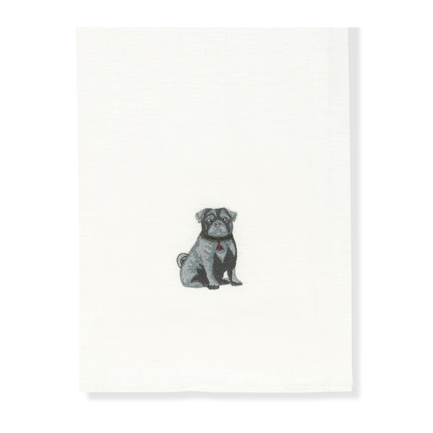 Kitchen Towel with Pug Embroidery