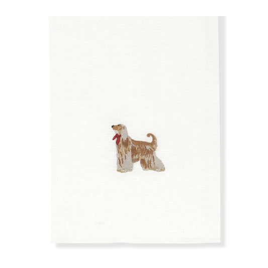 Kitchen Towel with Afghan Hound Embroidery