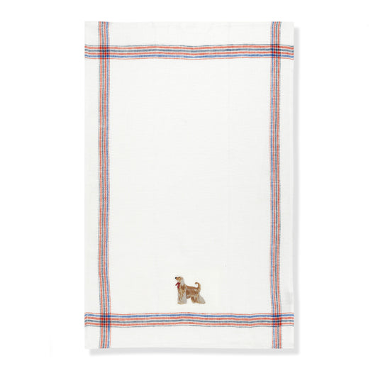 Kitchen Towel with Afghan Hound Embroidery