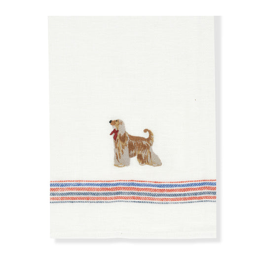Kitchen Towel with Afghan Hound Embroidery