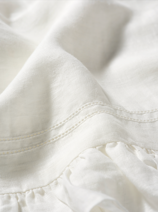 Single Ruffle Duvet Cover Ivory White