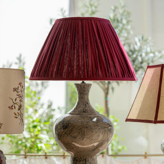 Available Now Hand Pleated Empire Lampshade in Scarlet