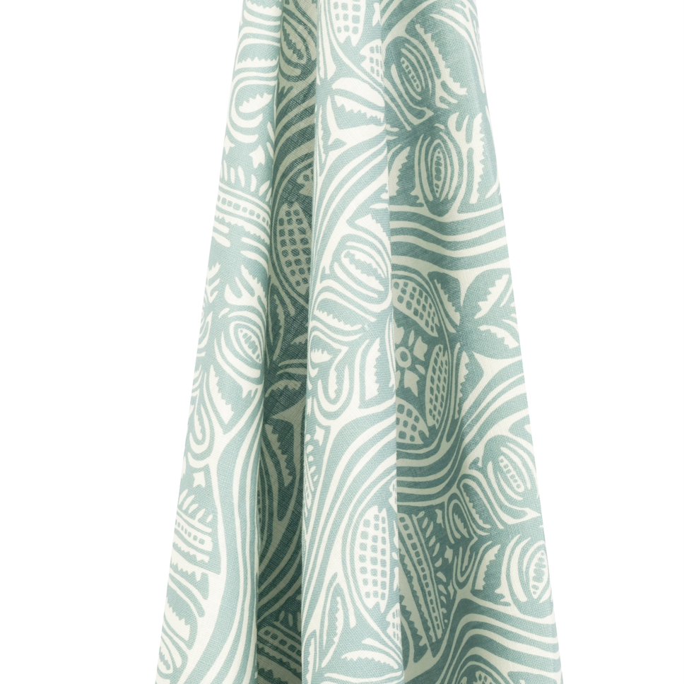 Dacha Dual Use Printed Linen Teal/Oyster