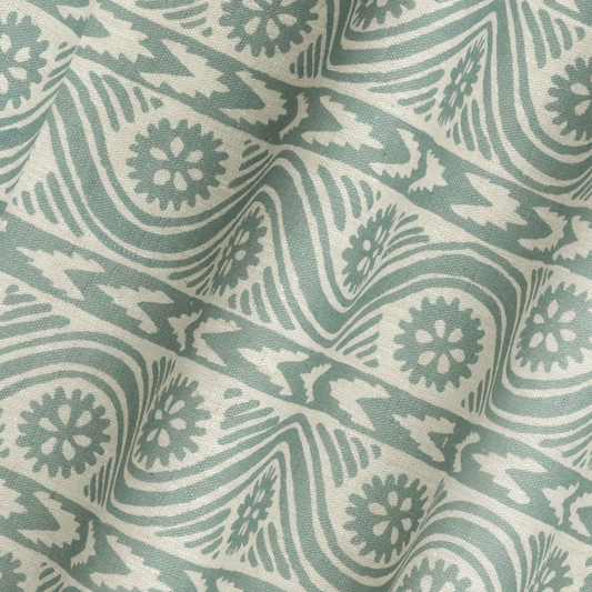 Ruslan Dual Use Archive Print in Teal/Natural