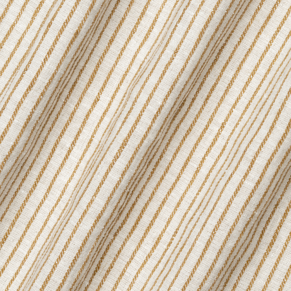 Textured Stripe Linen (Horizontal stripes) Old Gold/Natural