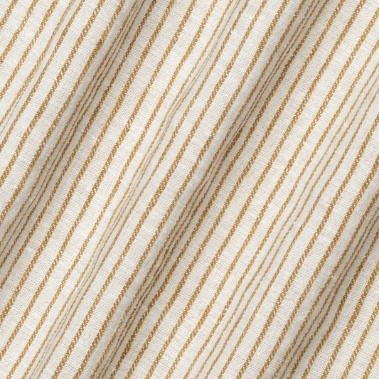 Textured Stripe Linen (Horizontal stripes) Old Gold/Natural