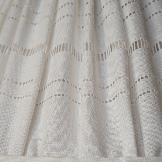 Drawn Thread Lambrequin Ladder & Hemstitch Rows Ivory White