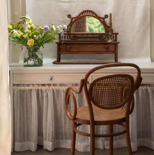 Textured Stripe Sheer Linen (White/Natural)