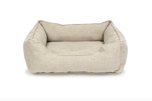 Large Dog Bed in Natural Mid Weight Linen