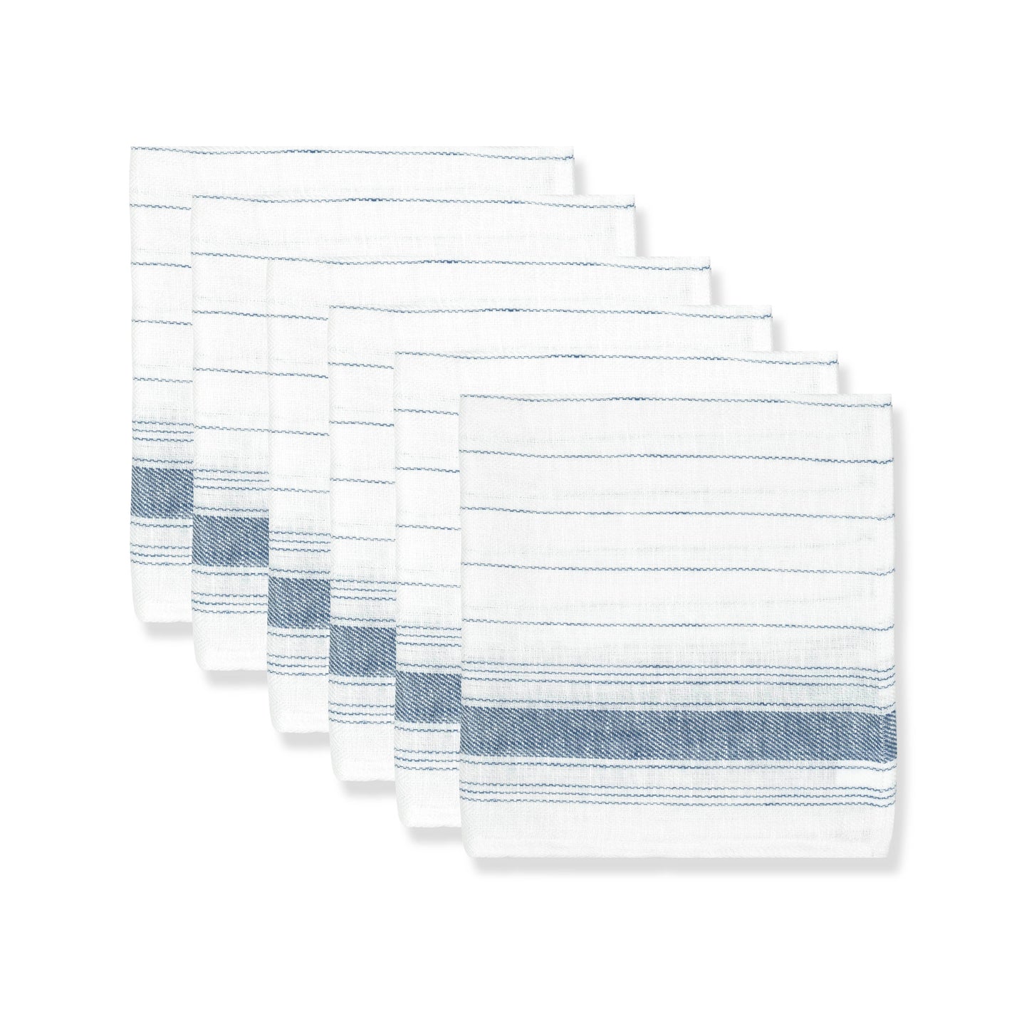 Set of 6 french blue stripe napkins