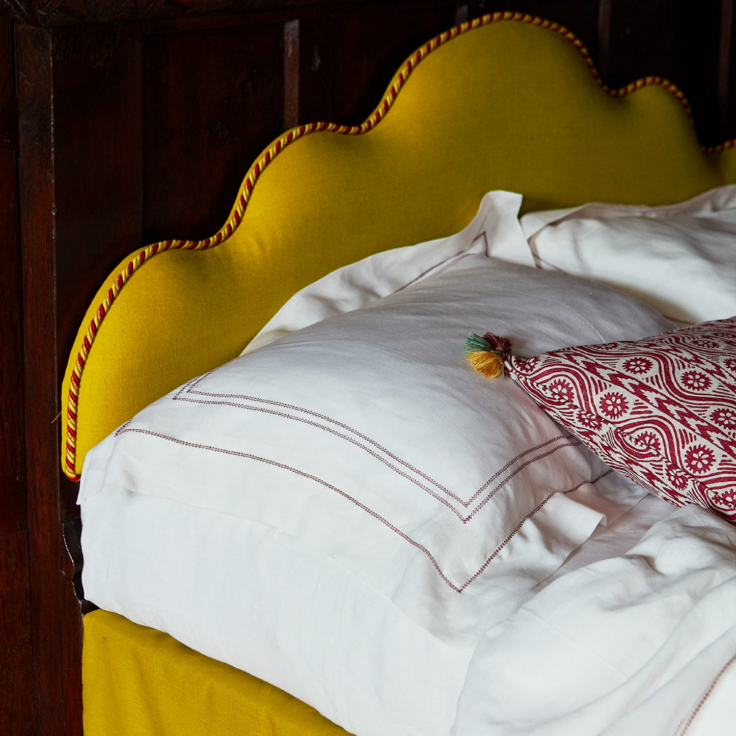 Light Weight Plain Linen Chinese Yellow