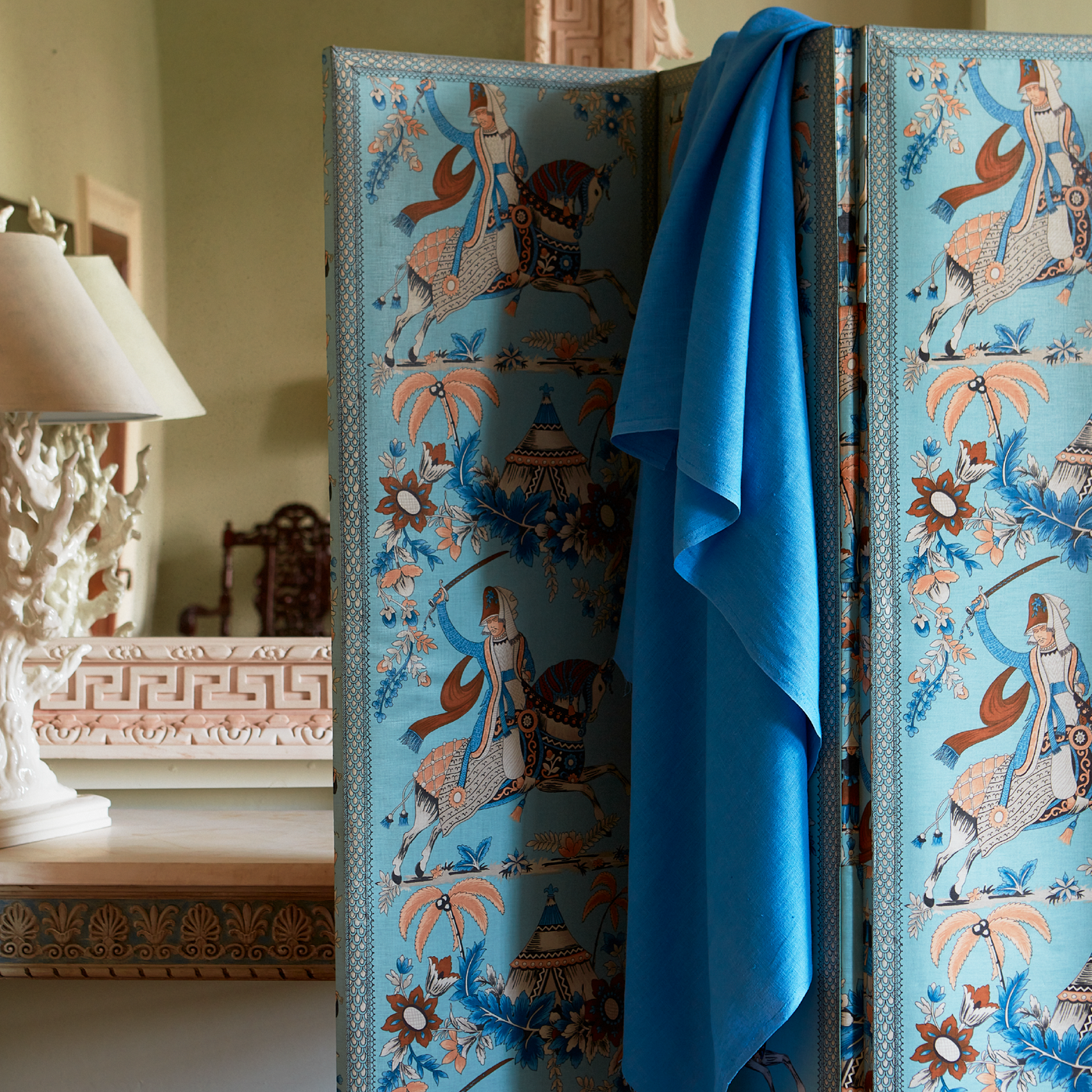 Light Weight Plain Linen Cornflower Blue