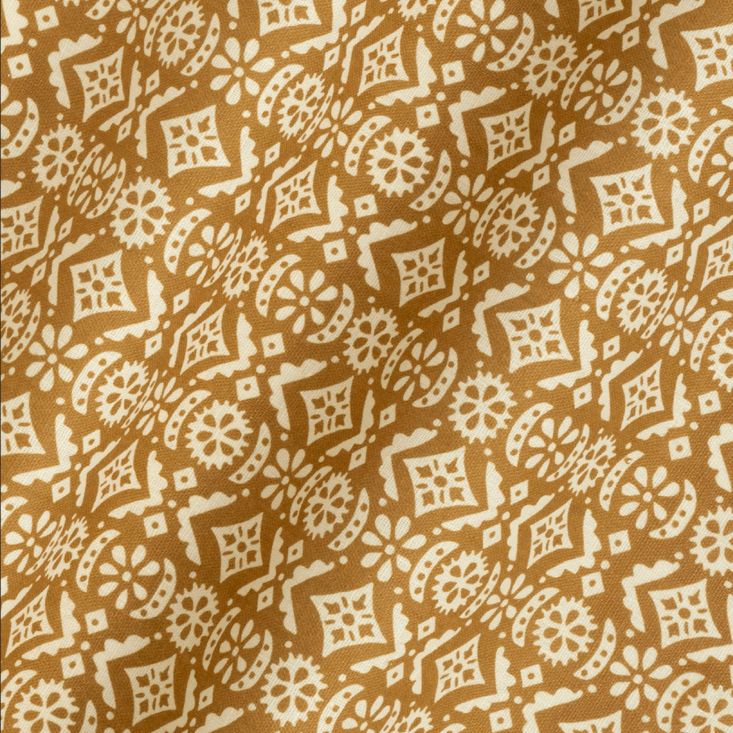 Hawelka Dual Use Printed Linen Old Gold/Oyster
