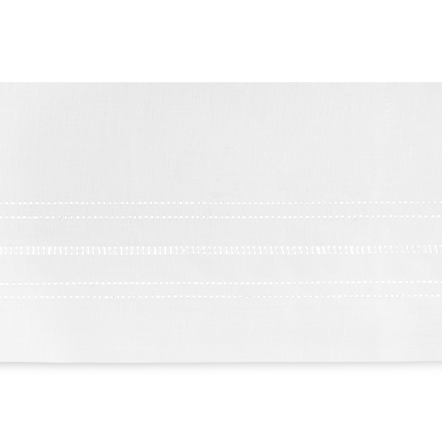 Drawn Thread Lambrequin Ladder & Hemstitch Edge Ivory White