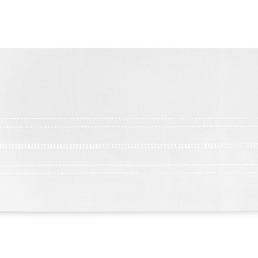 Drawn Thread Lambrequin Ladder & Hemstitch Edge Ivory White