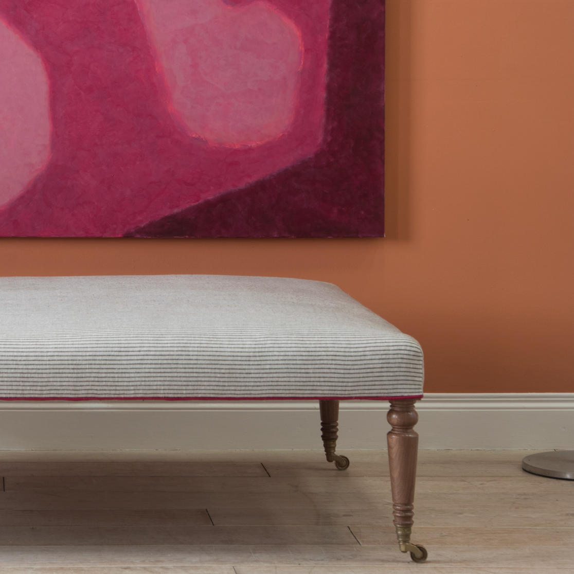 Textured Stripe Linen (Horizontal stripes) Charcoal/Natural