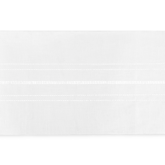 Drawn Thread Lambrequin Ladder & Hemstitch Rows Ivory White