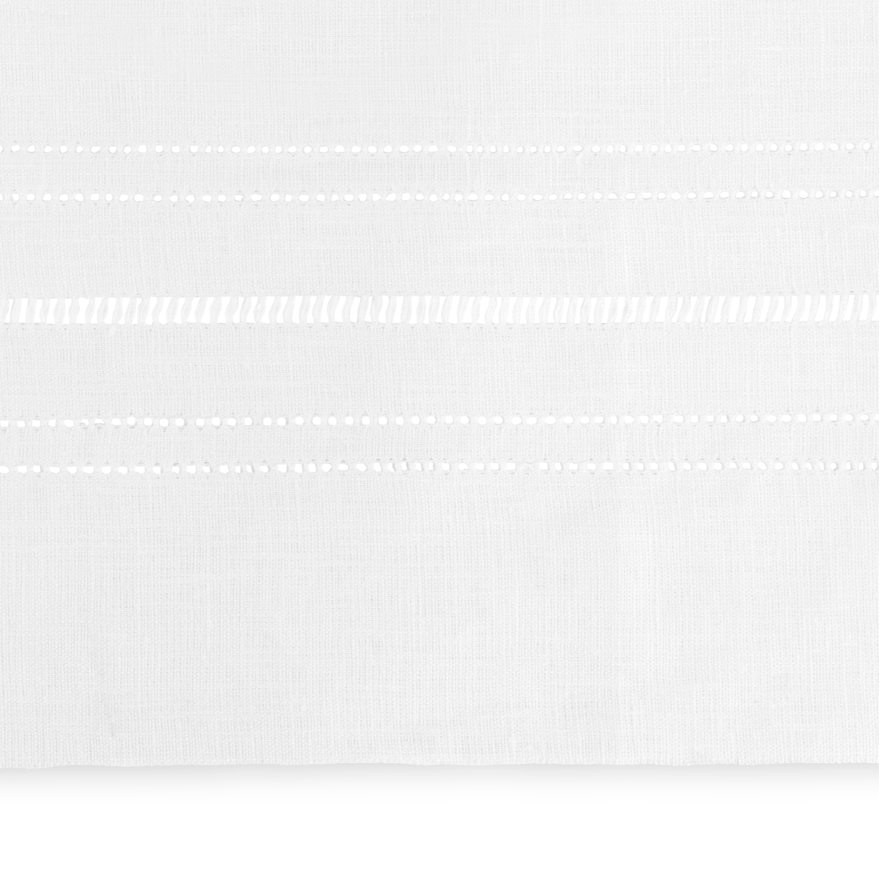 Drawn Thread Lambrequin Ladder & Hemstitch Rows Ivory White