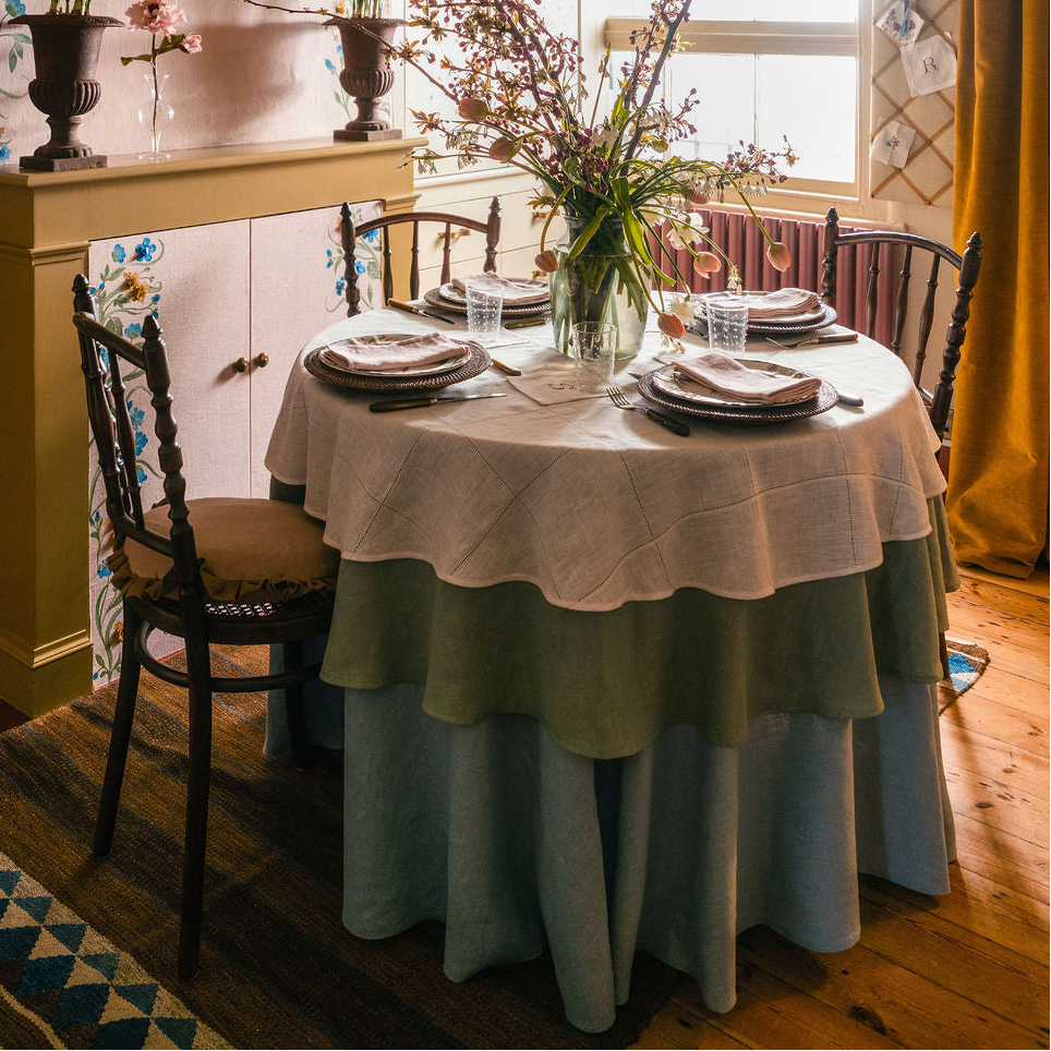 Ex Display Duck Egg Round Tablecloth
