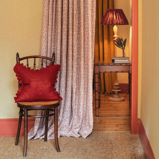 Anniversary Volga Red Cushion with Frill