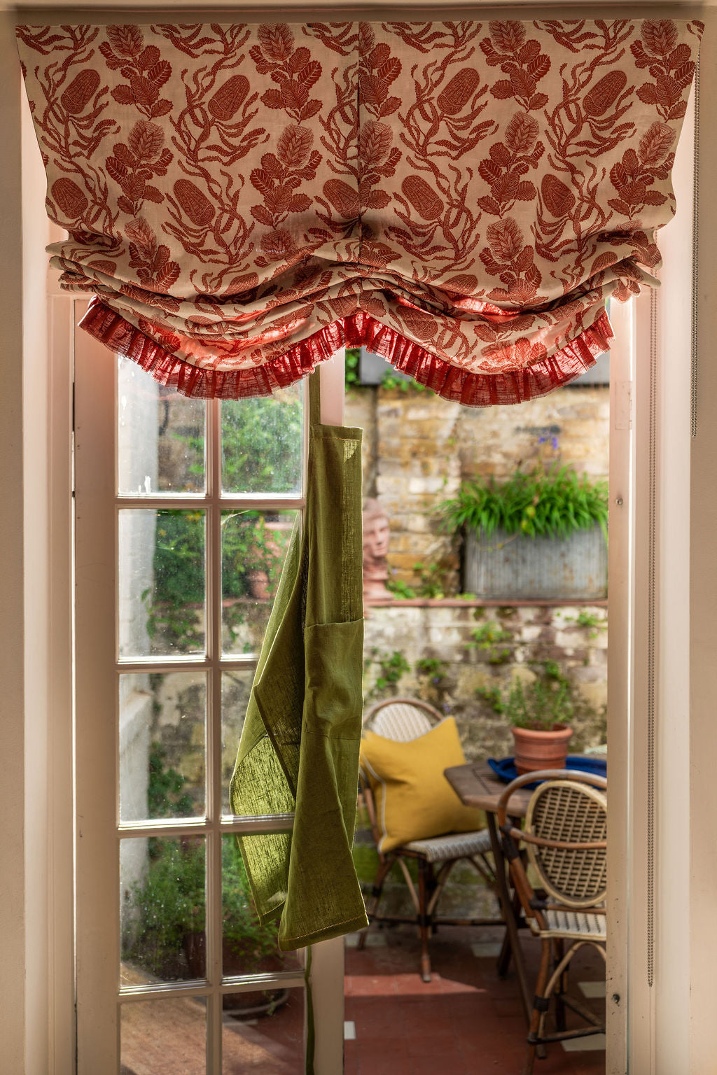 Cape Botanical Dual Use Printed Linen Terracotta/Oyster