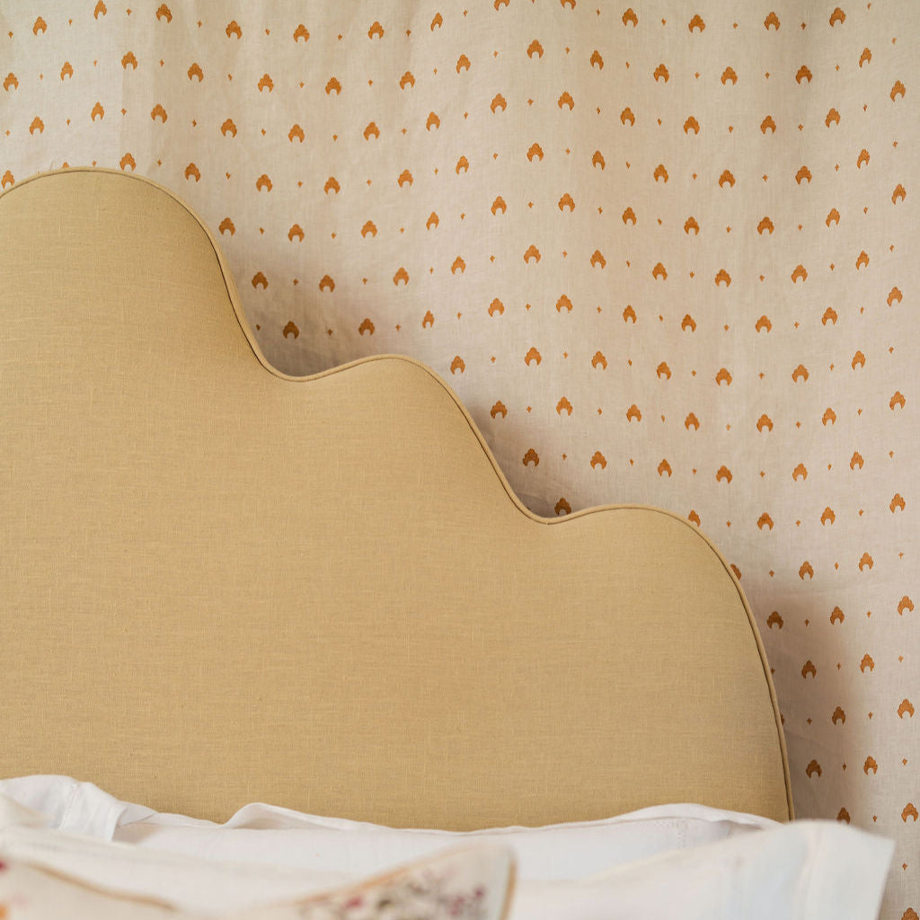 Kokoshnik Printed Voile Linen Old Gold/Oyster