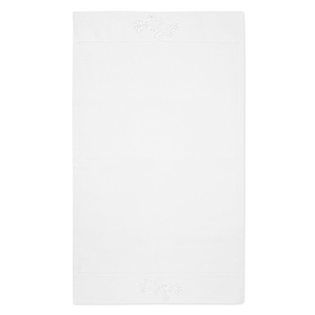 Field Flower Hand Towel in Pure White with Broderie Anglaise