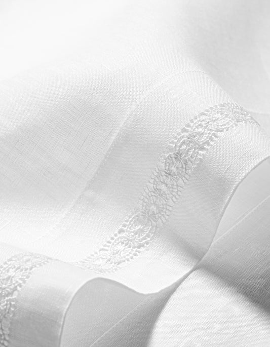 Eugénie Hand Towel in Pure White with Ajouré