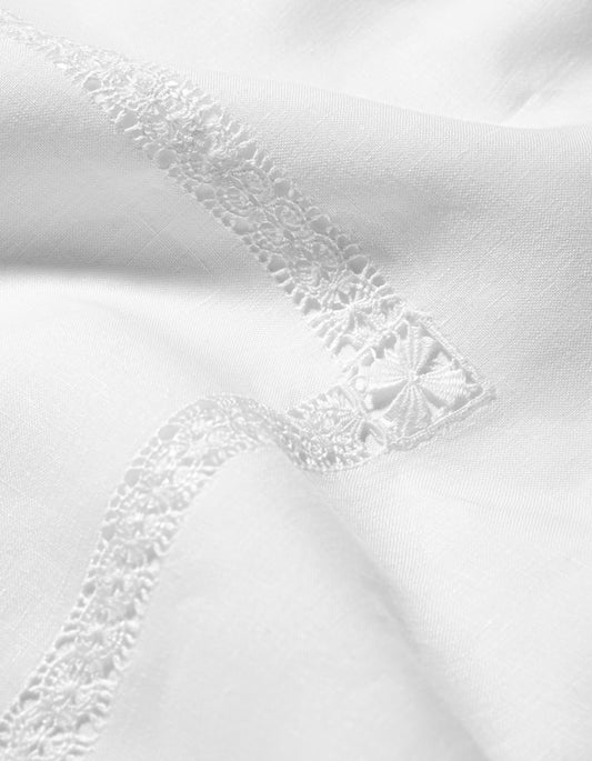 Eugenie Duvet Cover in Pure White with Ajoure