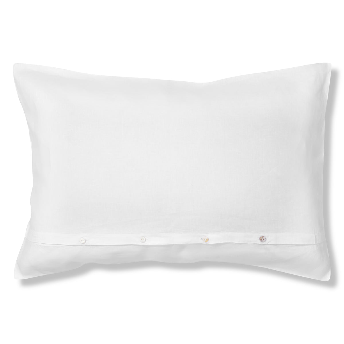 Field Flower Housewife Pillowcase in Pure White with Blanc Broderie
