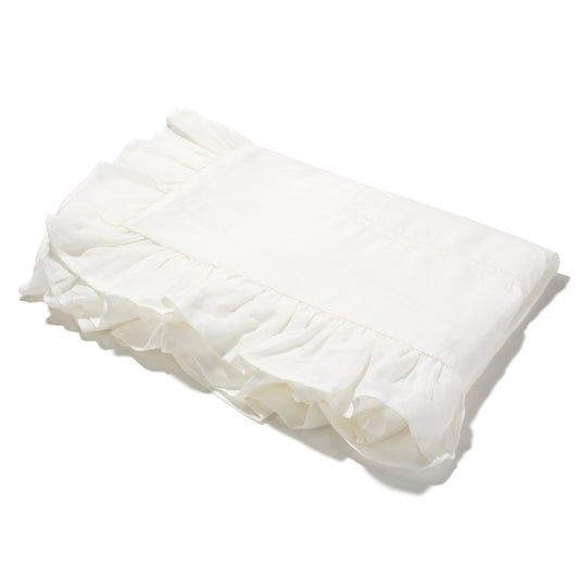Single Ruffle Duvet Cover Ivory White