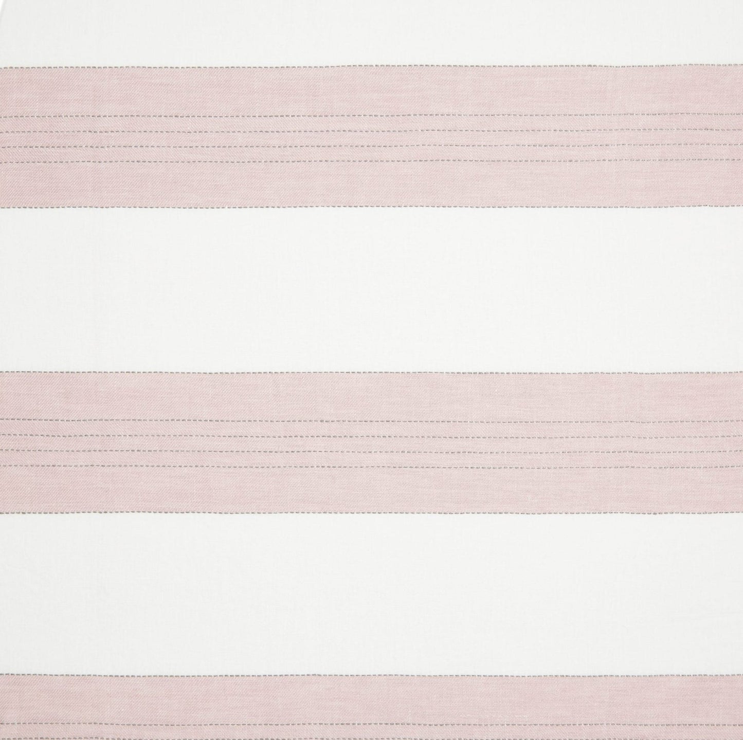 Sample - Broad Stripe Linen (Horizontal stripes) Tea Rose/White