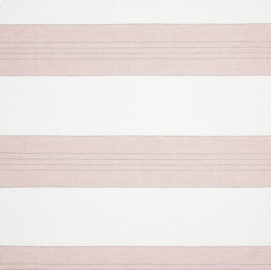 Sample - Broad Stripe Linen (Horizontal stripes) Tea Rose/White