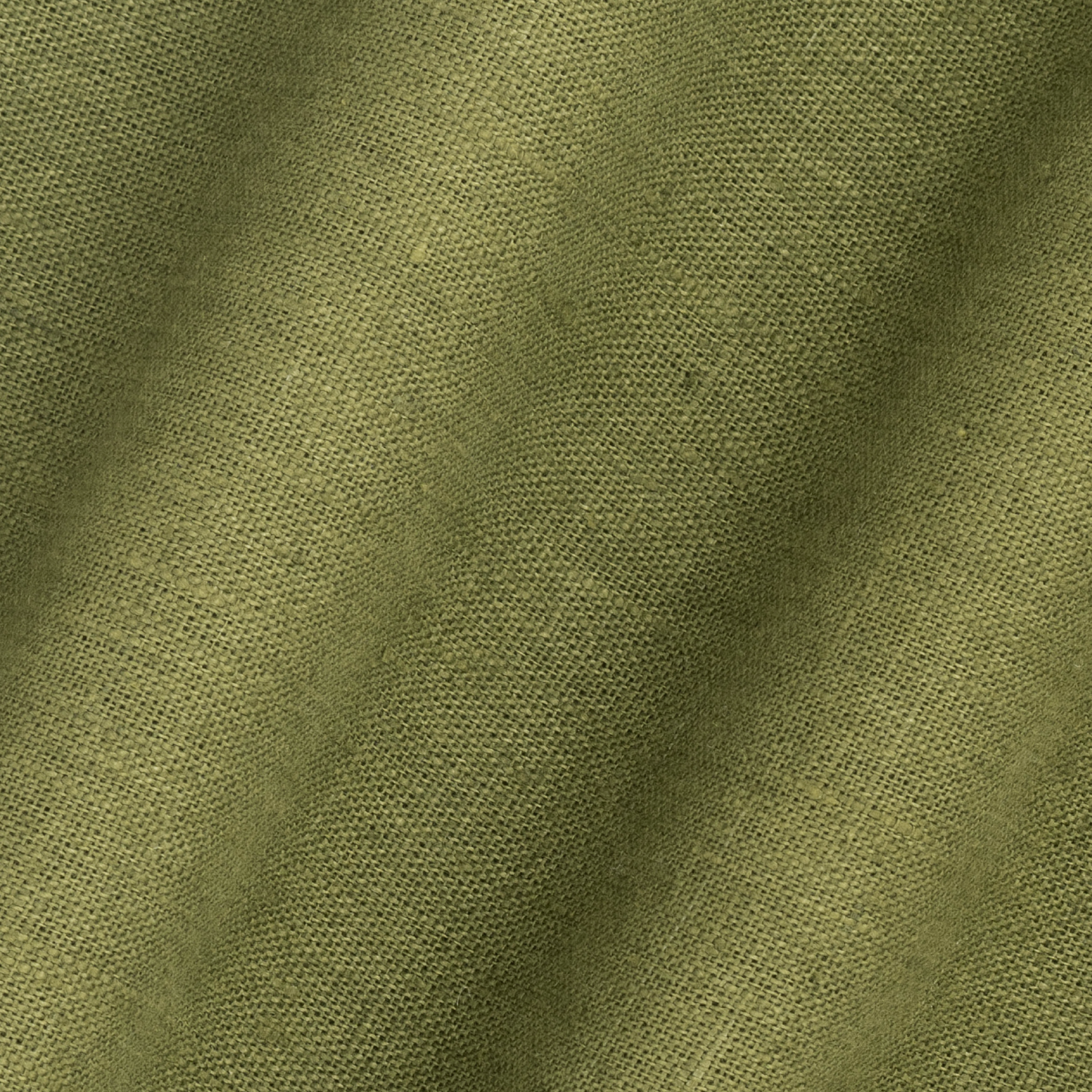 detail of light weight plain linen in botanical green