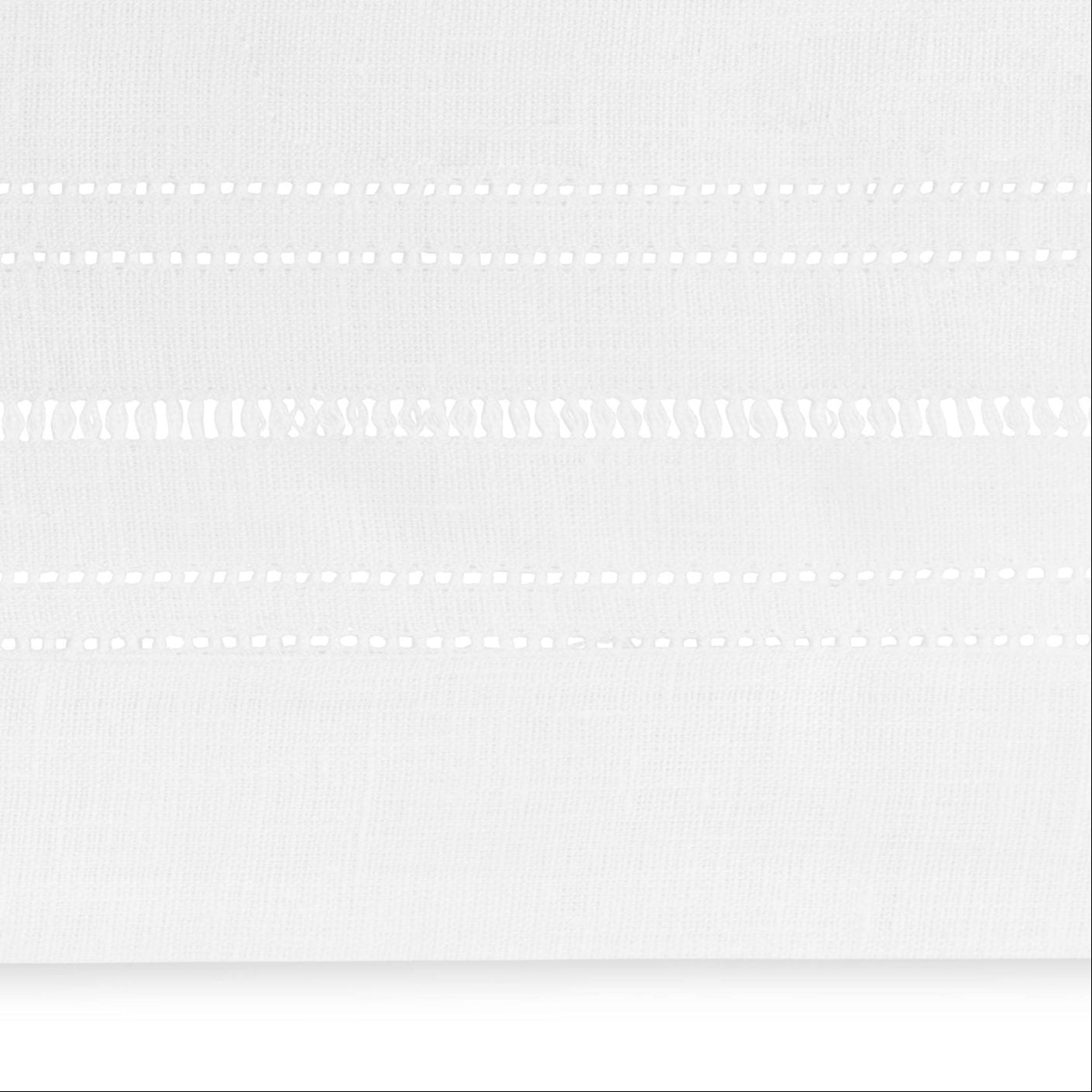 Drawn Thread Lambrequin Ladder & Hemstitch Edge Ivory White