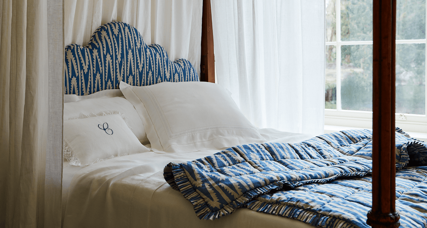 Bed Linen Set Diamond Stitch Ivory White